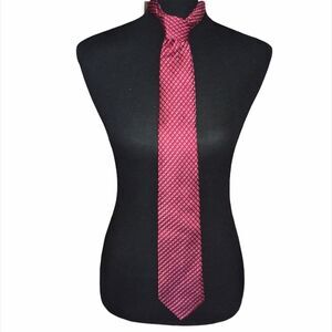 Michael Michael Kors Silk Tie Maroon White